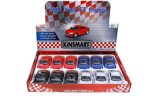 2008 Audi TT Coupe Diecast Car Package - Box of 12 1/32 Scale Diecast Model Cars, Assorted Colors