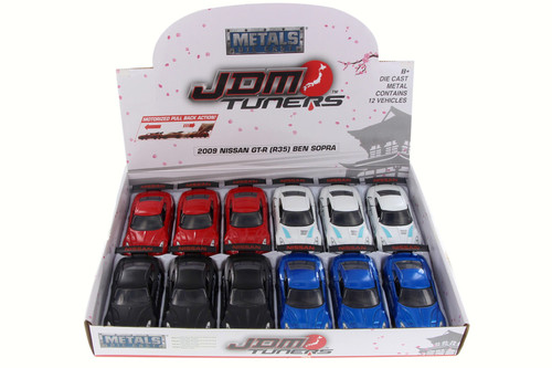 2009 Nissan Ben Sopra GT-R R35 Diecast Car Package - Box of 12 1/32 Diecast cars, Assorted Colors