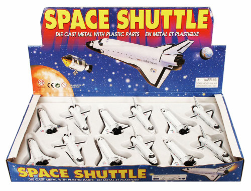 Box of 12 Diecast Model Toy Space ships - US Space Shuttle, 5 inch Diecast Replica
