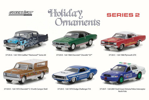 Greenlight Holiday Ornaments Series 2 Diecast Car Set - Box of 6