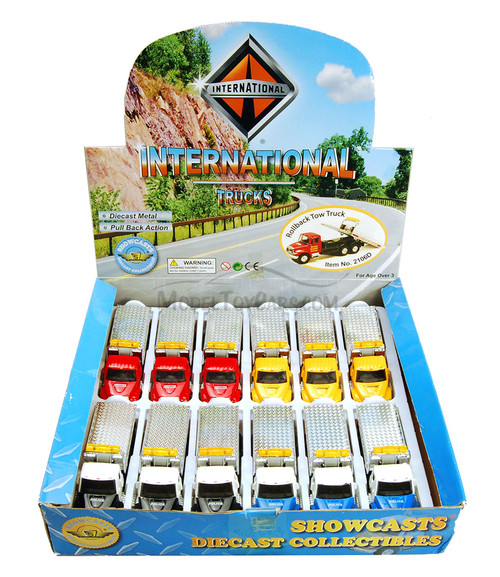 Intl  & Police Rollback TowDiecast Car Package - Box of 12 Assd 5.25 Inch Scale Diecast Model Cars