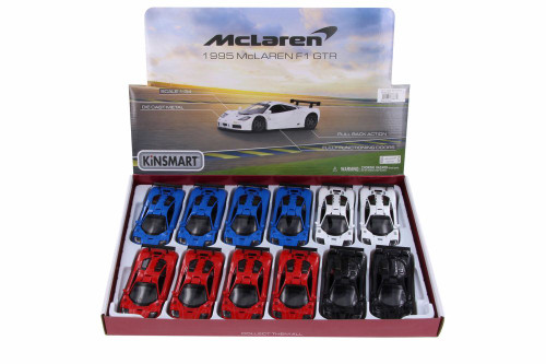  McLaren F1 GTR Hardtop Diecast Car Set - Box of 12 1/36 Scale Diecast Model Cars, Assorted Colors