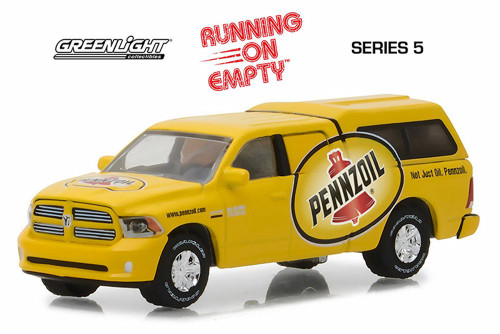 2018 Ram 1500 with Camper, Pennzoil - Greenlight 41050F/48 - 1/64 Scale Diecast Model Toy Car