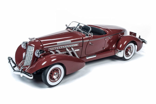 1935 Auburn 851 Speedster, Plum Burgundy - Auto World AW262 - 1/18 scale Diecast Model Toy Car