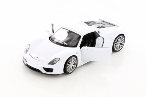 Porsche 918 Spyder Hardtop, White - Welly 24055HC/4D - 1/24 scale Diecast Model Toy Car