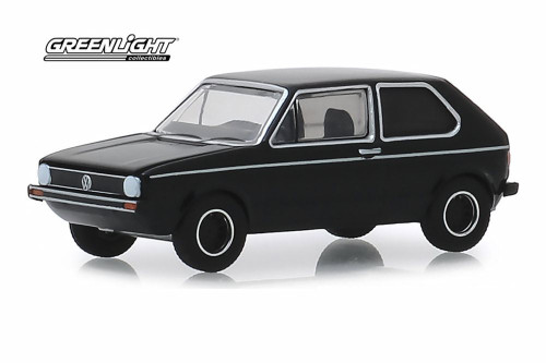 1976 Volkswagen Golf Mk1, Black - Greenlight 28010/48 - 1/64 scale Diecast Model Toy Car