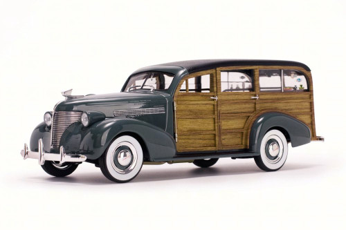 1939 Chevrolet Woody Surf Wagon, Grandville Gray - Sun Star 6177 - 1/18 Scale Diecast Model Toy Car
