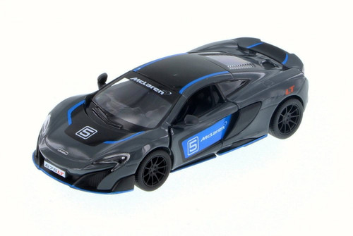 McLaren 675LT with Prints, Black w/ Decals - Kinsmart 5392DF - 1