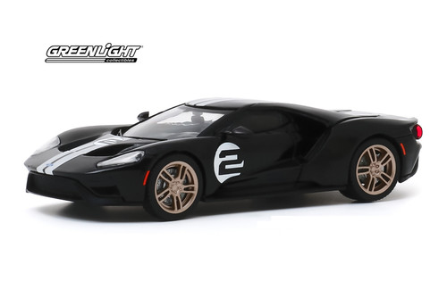 2017 Ford GT '66 Heritage Edition #2, Black - Greenlight 86178 - 1/43 scale Diecast Model Toy Car