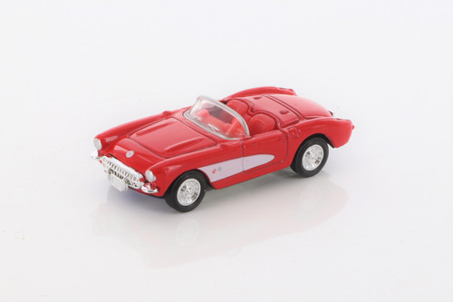 1957 Chevy Corvette, Red - Welly 52054G-D - 1/60 scale Diecast Model Toy Car