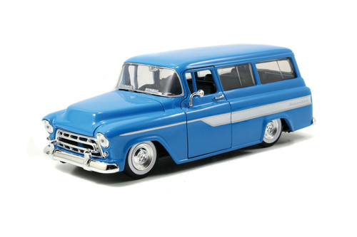 1957 Chevy Suburban, Blue - Jada Toys 97190/4 - 1/24 scale