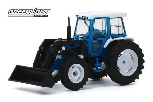 1982 Ford 5610 Tractor with Front Loader, Blue and Black - Greenlight 48040/48 - 1/64 scale Diecast Model Toy Car