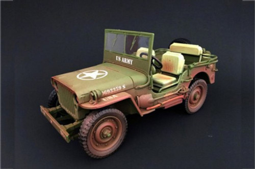 ARMY Jeep Vehicle US ARMY Dirty Version,- American Diorama 77404A- 1/18 Scale Diecast Model Toy Car