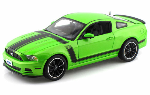 2013 Ford Mustang Boss 302, Green w/ Black Stripes - Shelby SC453 - 1/18 Scale Diecast Car