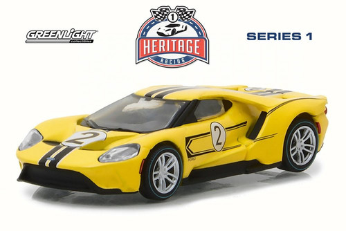 2017 Ford GT Tribute, Yellow - Greenlight 13200/48 - 1/64 Scale Diecast Model Toy Car