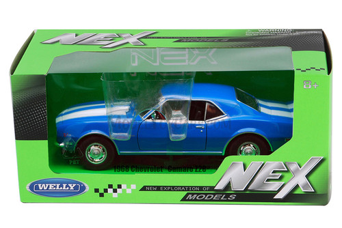 1968 Chevy Camaro Z/28, Blue - Welly 22448 - 1/24 scale Diecast Model Toy Car