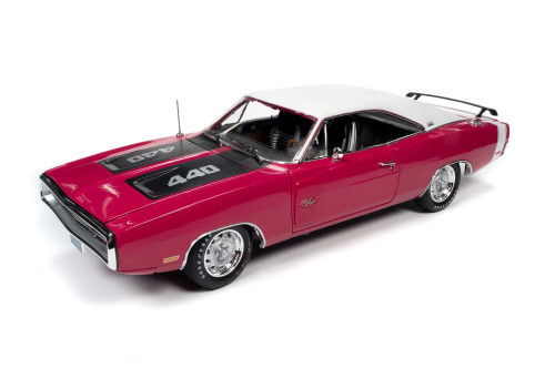 1970 Dodge Charger R/T SE 440 Class of '70 50th Anniversary, Panther Pink - Auto World AMM1215 - 1/18 scale Diecast Model Toy Car