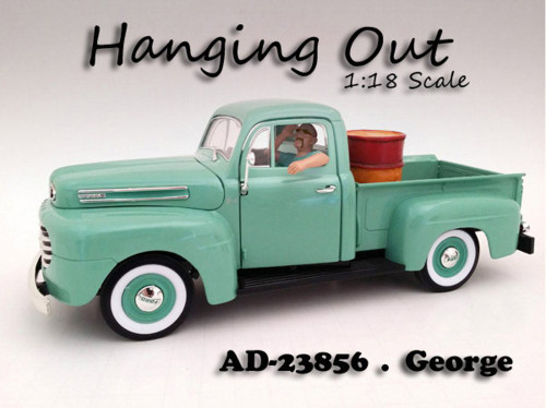 Hanging Out George Figure, White - American Diorama Figurine 23856 - 1/18 scale