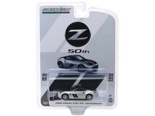 2020 Nissan 370Z Coupe, Silver - Greenlight 28020-F - 1/64 scale Diecast Model Toy Car