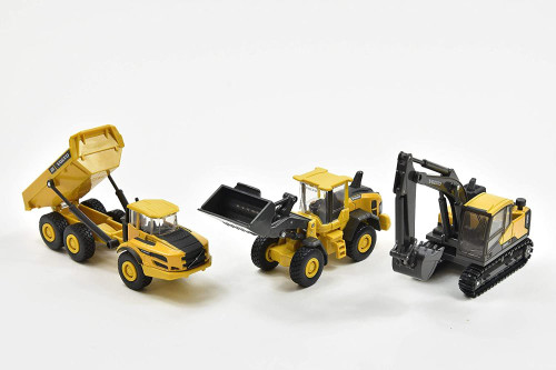 Volvo Construction Vehicles, Yellow - New Ray 32095 - Diecast Model Toy Car