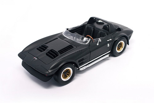 1964 Chevy Corvette Grand Sport Roadster, Matte Black - Lucky Road Signature 92697MBK - 1/18 scale Diecast Model Toy Car