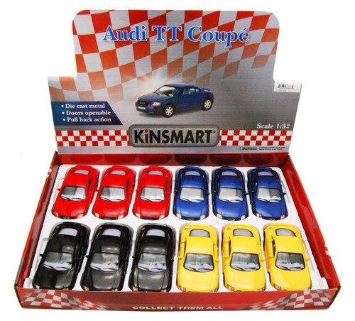 Audi TT Coupe Diecast Car Package - Box of 12 1/32 scale Diecast Model Cars, Assorted Colors