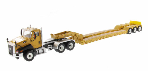 Caterpillar CT660 Day Cab Tractor with XL120 Low-Profile HDG Trailer, Yellow - Diecast Masters 85503C - 1/50 scale Diecast Model Toy Car