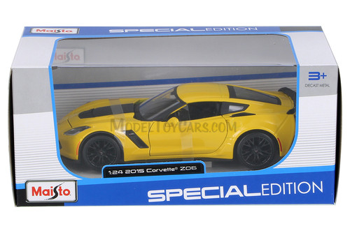 2015 Chevy Corvette Z06, Yellow - Maisto 31133 - 1/24 Scale Diecast Model Toy Car