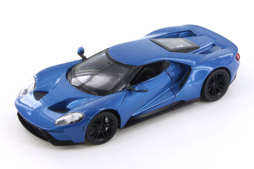 2017 Ford GT, Blue - Welly 24082/4D - 1/24 Scale Diecast Model Toy Car