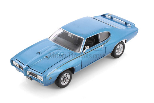 1969 Pontiac GTO, Blue - Welly 22501 - 1/24 Scale Diecast Model Toy Car (Brand New, but NOT IN BOX)