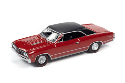 1967 Chevy Chevelle SS Hardtop, Bolero Red /Black - Auto World AWSP051/24A - 1/64 scale Diecast Model Toy Car