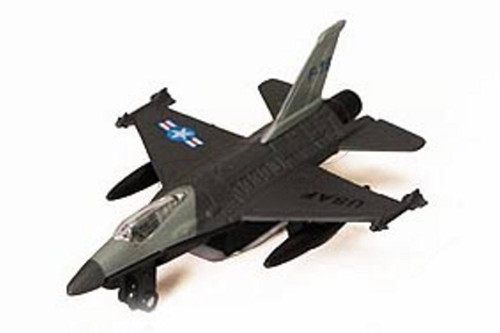 Super Flighters - F-16 Fighter Plane, Gray - Showcasts 9860D - 4.75 Inch Scale Diecast Model Replica