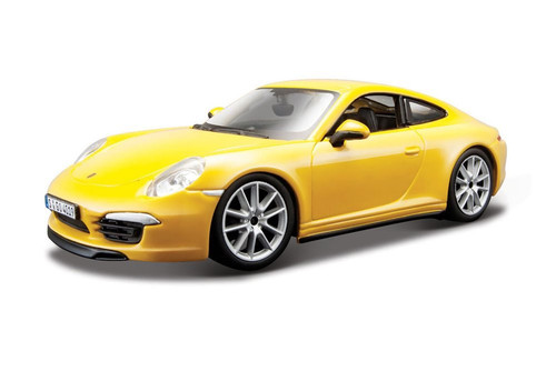 2011 Porsche 911 Carrera S, Yellow - Bburago 21065YL - 1/24 scale Diecast Model Toy Car