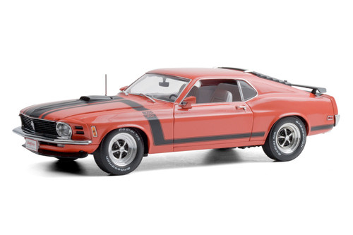 1970 Ford Mustang BOSS 302 Fastback (Lot #790) Barrett-Jackson, Calypso  Coral Red - Greenlight HWY18030 - 1/18 scale Diecast Model Toy Car