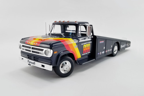 Dan Gurney's Plymouth AAR Trans Am Team 1970 Dodge  D300 Ramp Truck, Dark Blue - Acme A1801901 - 1/18 scale Diecast Model Toy Car