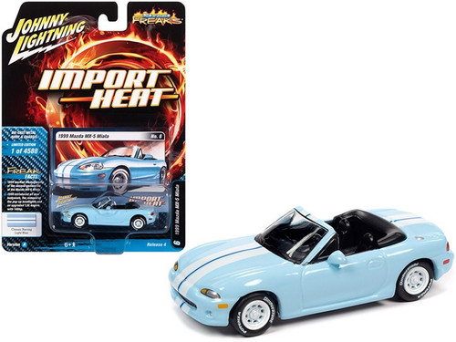1999 Mazda MX5 Miata, Light Blue - Johnny Lightning JLSP111-24A - 1/64 scale Diecast Model Toy Car
