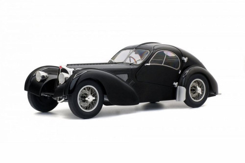 1937 Bugatti Type 57 SC Atlantic Hardtop, Black - Solido S1802101 - 1/18 scale Diecast Model Toy Car