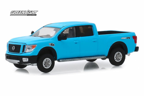 2018 Nissan Titan XD Pro-4X, Matte Blue - Greenlight 47050/48 - 1/64 scale Diecast Model Toy Car