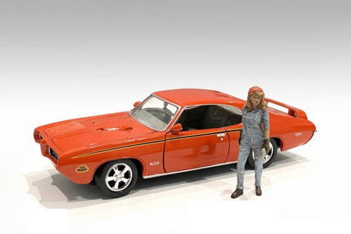 Retro Female Mechanic III, Blue - American Diorama 38246 - 1/18 scale Figurine - Diorama Accessory