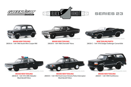 Greenlight Black Bandit Series 23 Diecast Car Set - Box of 6