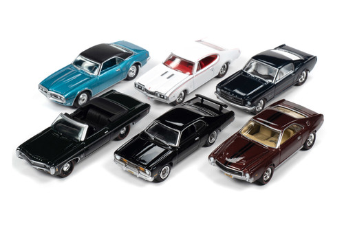 Johnny Lightning Muscle Cars USA 2020 Release 1 Set B Diecast Car Set - Box of 6 assorted 1/64 Scale Diecast Model Cars