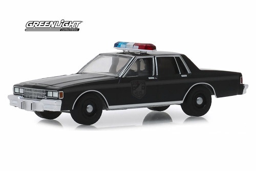 1980 Chevy Caprice Black Bandit Police , Black - Greenlight 28010/48 - 1/64 scale Diecast Model Toy Car