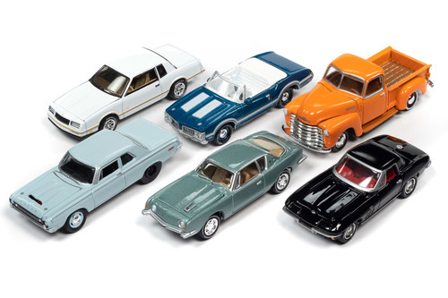 Johnny Lightning Classic Gold 2020 Release 2 Set A Diecast Car Set - Box of 6 assorted 1/64 Scale Diecast Model Cars