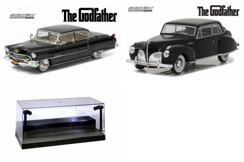 Godfather Diecast Toy Car Package - Two 1/43 Scale Diecast Model Cars w/LED Case