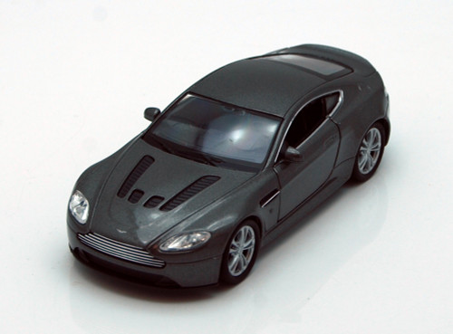 Aston Martin V12 Vantage , Gray - Welly 43624 - 4.5" Long Diecast Model Toy Car (Brand New, but NOT IN BOX)