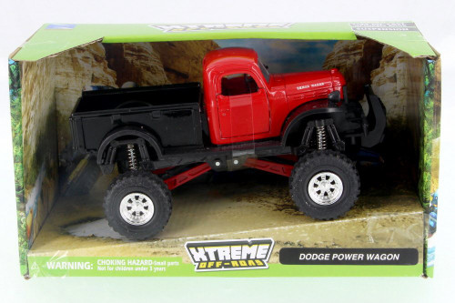 1946 Dodge Power Wagon Extreme Off-Road, Red w/ Black - New Ray 54516 - 1/32 Scale Diecast Car