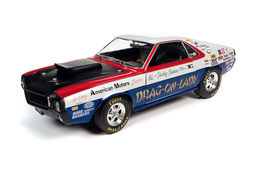 Muscle Car & Corvette Nationals (MCACN) 1969 AMC AMX S/S Drag on Lady "Legends of the Quarter Mile", Red White, Blue and Black - Auto World AW267 - 1/18 scale Diecast Model Toy Car