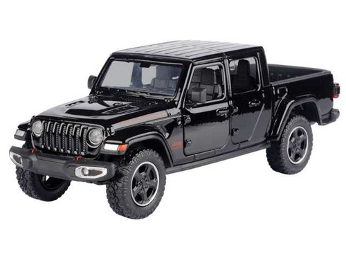 2021 Jeep Gladiator Rubicon (Hard Top), Black - Motor Max 79368BK - 1/27 scale Diecast Model Toy Car