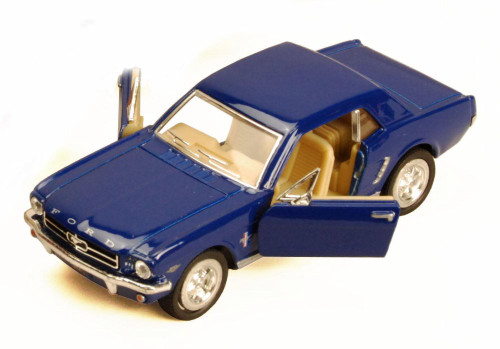 1964 1/2 Ford Mustang, Blue - Kinsmart 5351D - 1/36 scale Diecast Car (Brand New, but NOT IN BOX)
