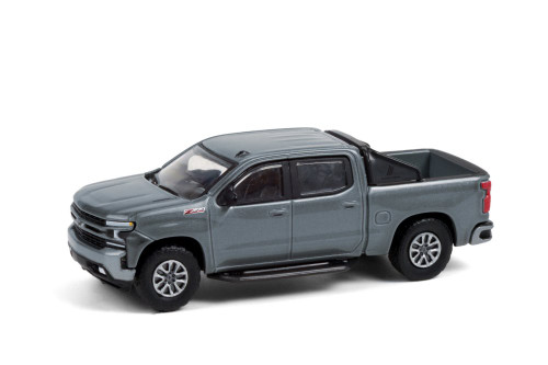 2020 Chevy Silverado Z71 Pickup Truck with Off-Road Parts, Satin Steel Gray - Greenlight 35190F/48 - 1/64 scale Diecast Model Toy Car